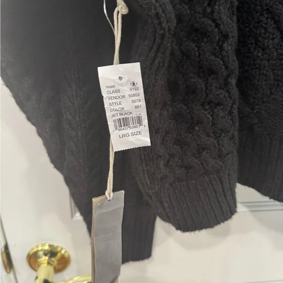 Essentials fear of God, black Cable Knit Men's Sweater - Picture 4 of 8